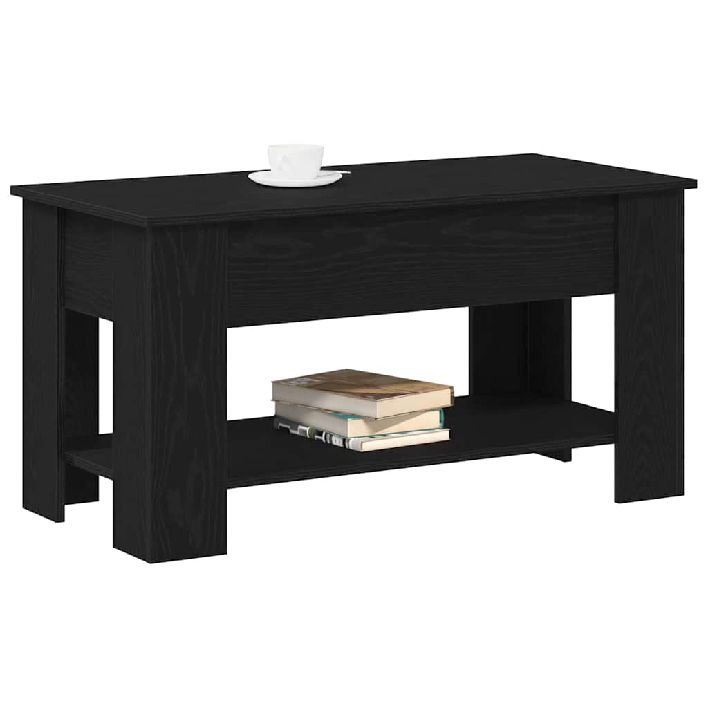 Mesa de Café Roble negro 101 x 49 x 52 cm Madera contrachapada