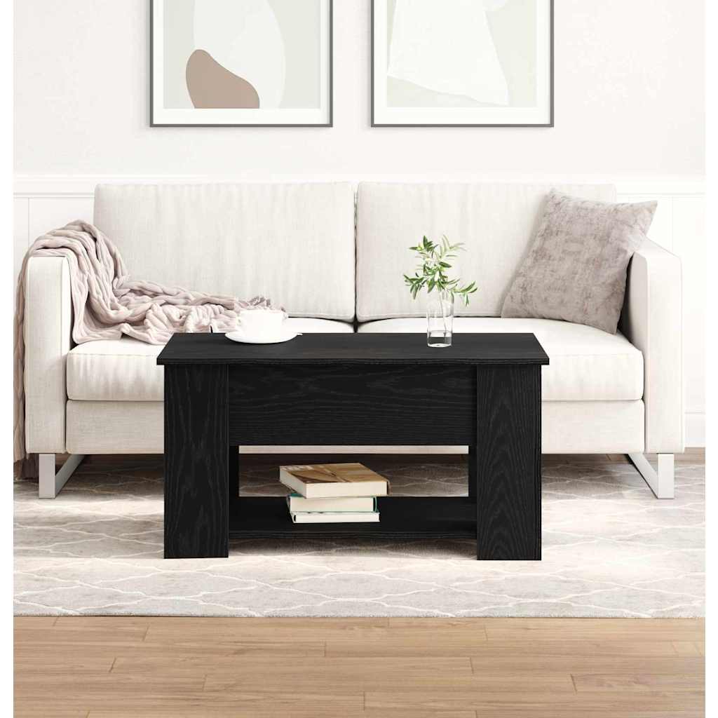 Coffee Table Black Oak 101 x 49 x 52 cm Plywood