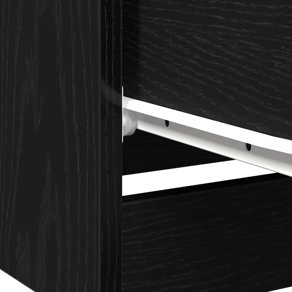 Armario de Noche con cajón 2 pcs Roble Negro 40 x 65 x 65 cm
