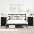 Armario de Noche con cajón 2 pcs Roble Negro 40 x 65 x 65 cm