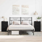 Armario de Noche con cajón 2 pcs Roble Negro 40 x 65 x 65 cm