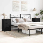 Armario de Noche con cajón 2 pcs Roble Negro 40 x 65 x 65 cm