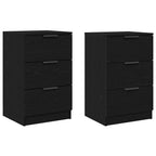 Armario de Noche con cajón 2 pcs Roble Negro 40 x 65 x 65 cm
