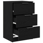 Armario de Noche con cajón 2 pcs Roble Negro 40 x 65 x 65 cm
