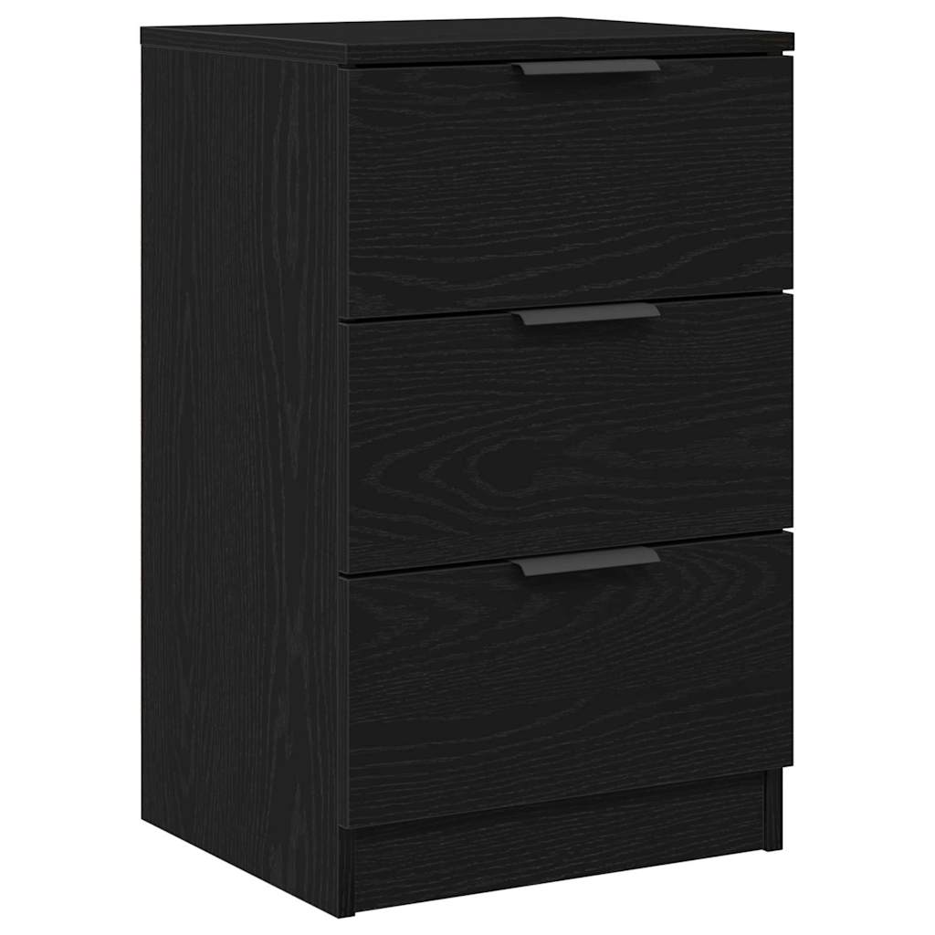 Armario de Noche con cajón 2 pcs Roble Negro 40 x 65 x 65 cm