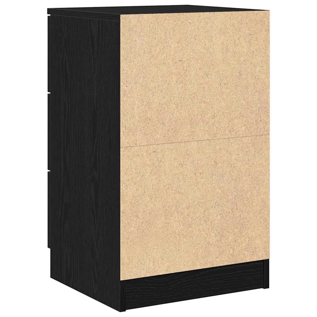 Armario de Noche con cajón 2 pcs Roble Negro 40 x 65 x 65 cm