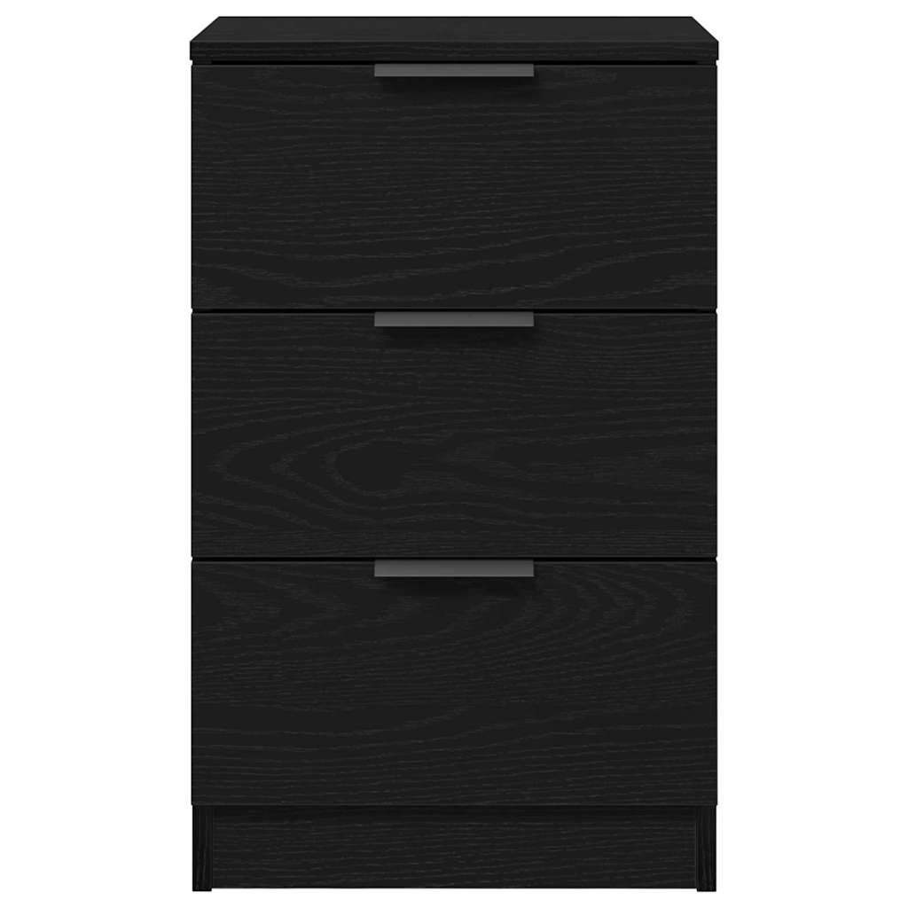 Armario de Noche con cajón 2 pcs Roble Negro 40 x 65 x 65 cm