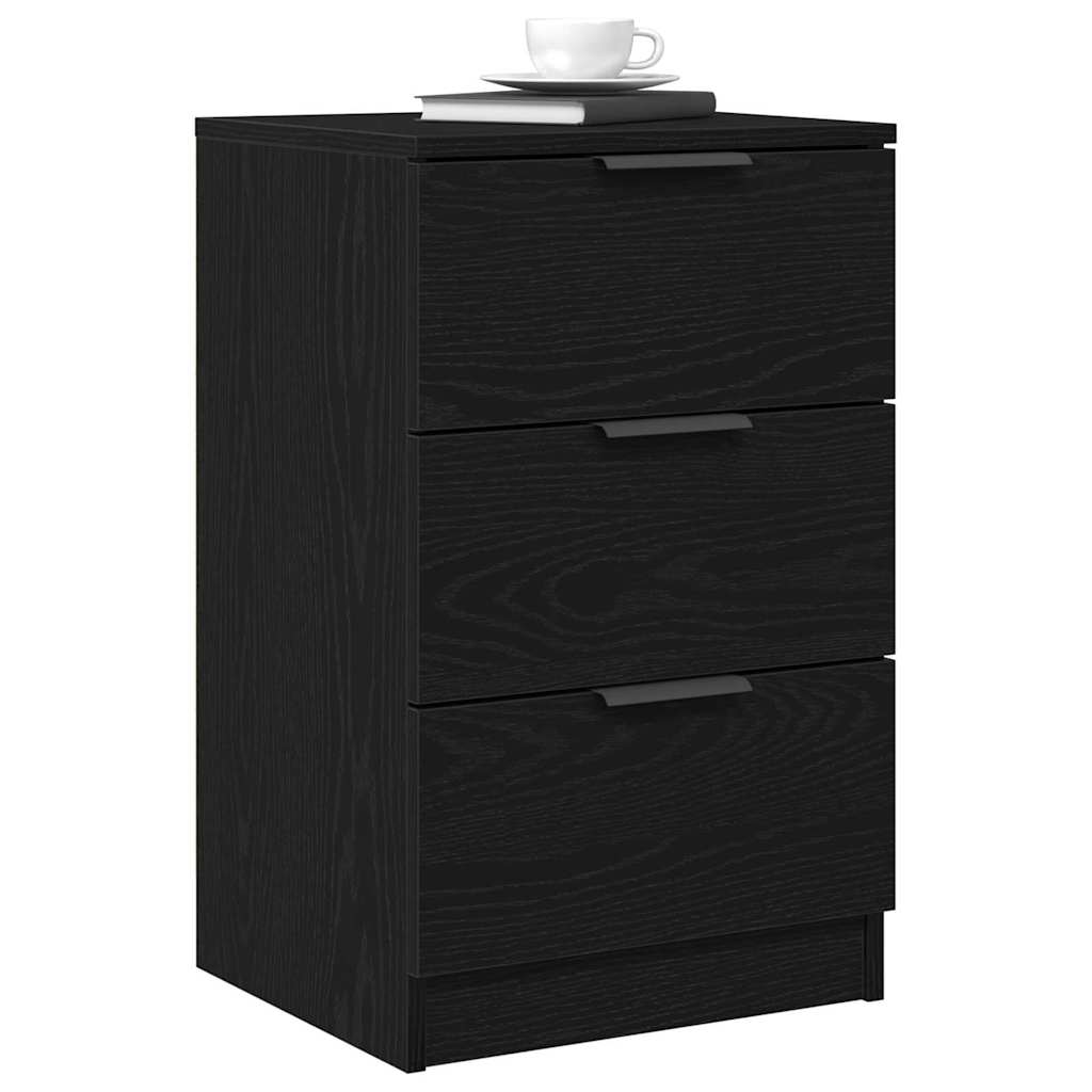 Armario de Noche con cajón 2 pcs Roble Negro 40 x 65 x 65 cm