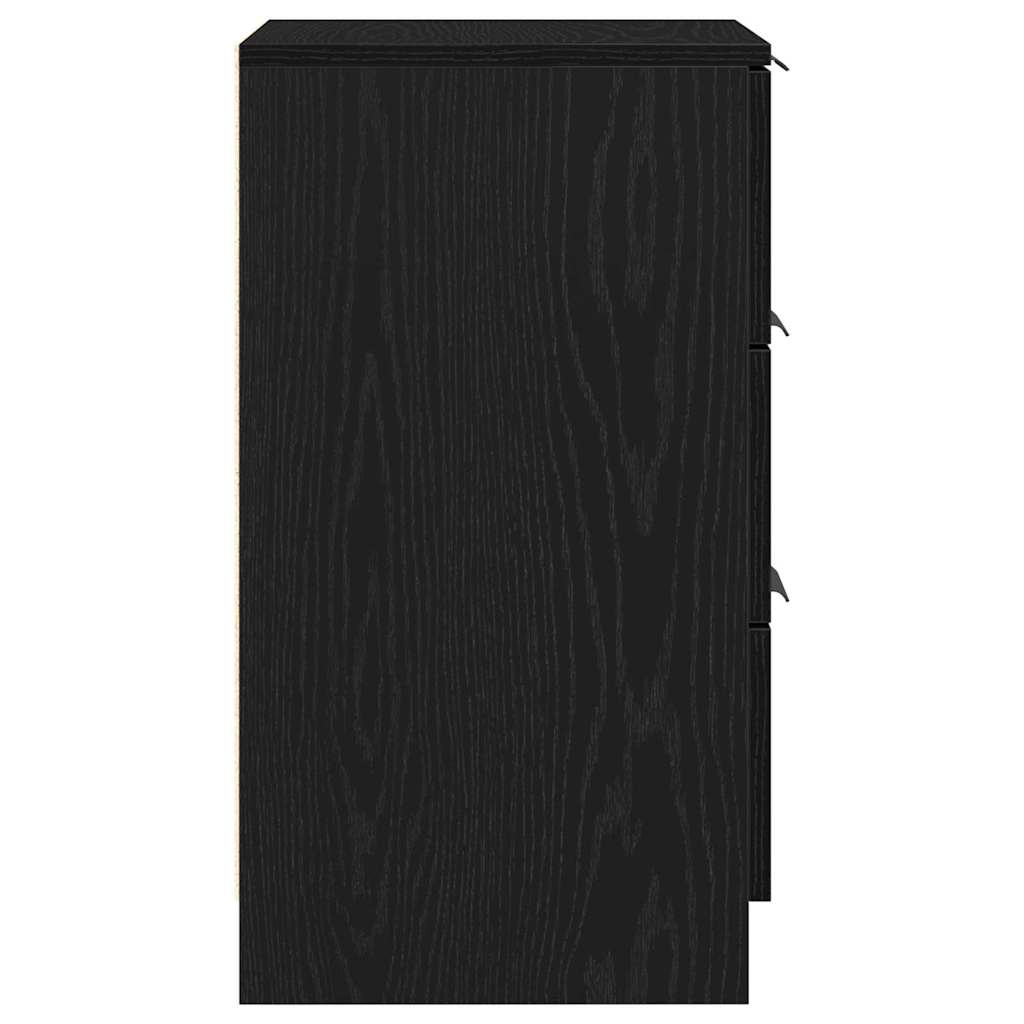 Armario de Noche con cajón 2 pcs Roble Negro 40 x 65 x 65 cm