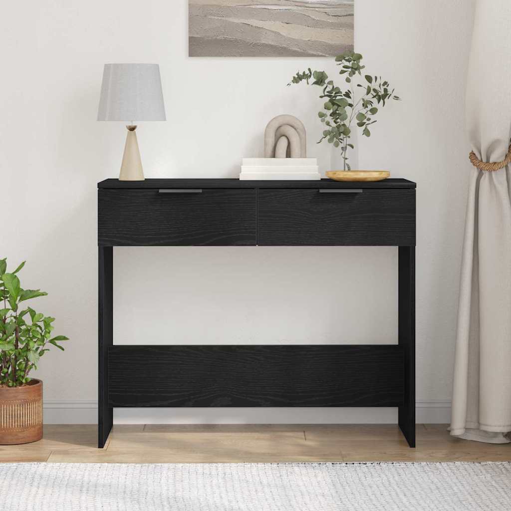 Mesa Consola Roble Negro 30 x 36 x 75 cm Madera de ingeniería