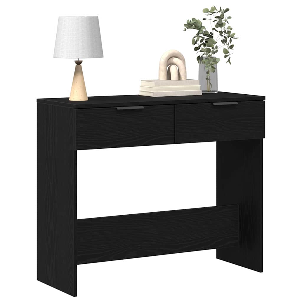 Mesa Consola Roble Negro 30 x 36 x 75 cm Madera de ingeniería