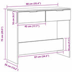 Mesa Consola Roble Negro 30 x 36 x 75 cm Madera de ingeniería