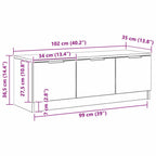 Gabinete de TV Roble Negro 102 x 35 x 36,5 cm
