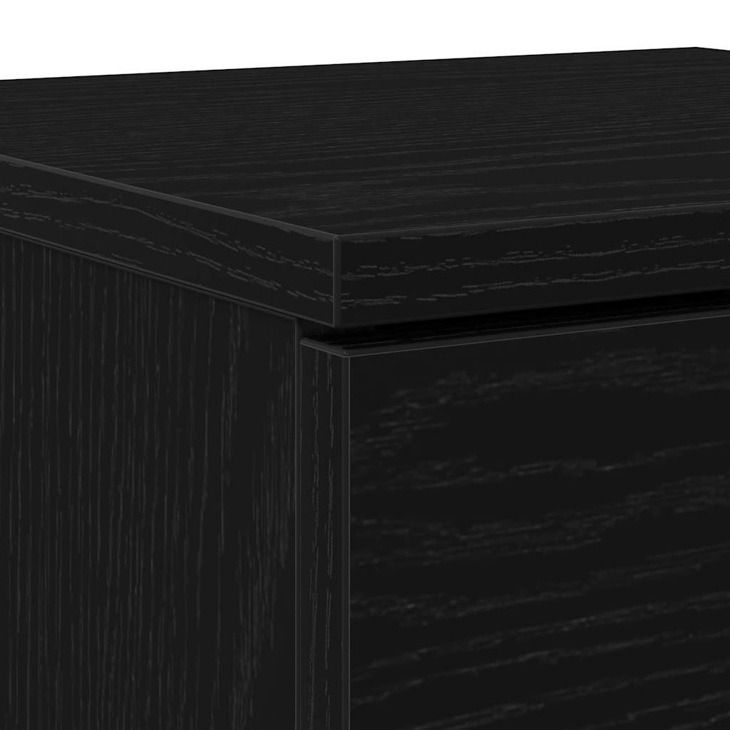 Vitrina 2 pcs Roble Negro 30 x 30 x 70 cm Madera contrachapada
