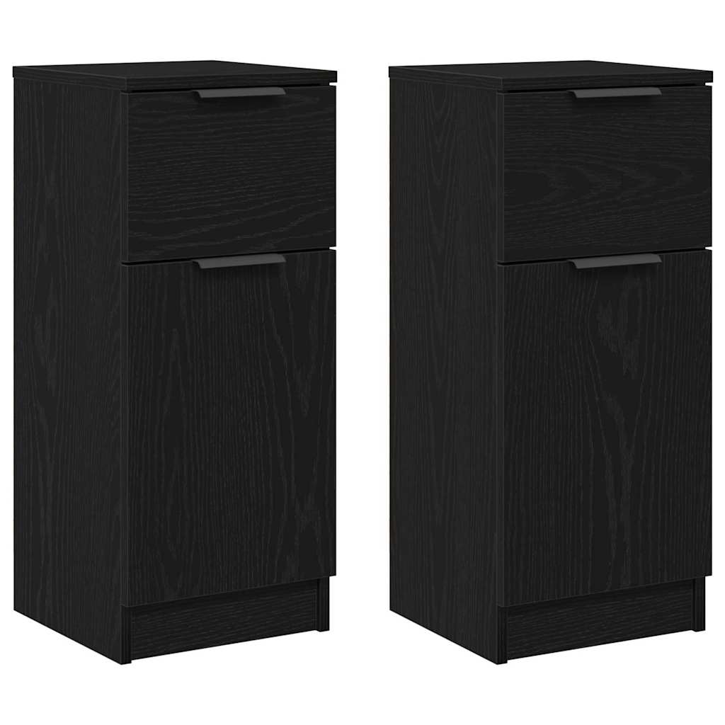 Vitrina 2 pcs Roble Negro 30 x 30 x 70 cm Madera contrachapada
