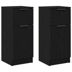 Vitrina 2 pcs Roble Negro 30 x 30 x 70 cm Madera contrachapada