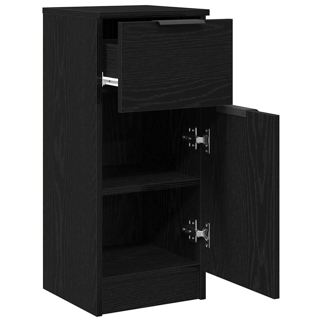 Vitrina 2 pcs Roble Negro 30 x 30 x 70 cm Madera contrachapada