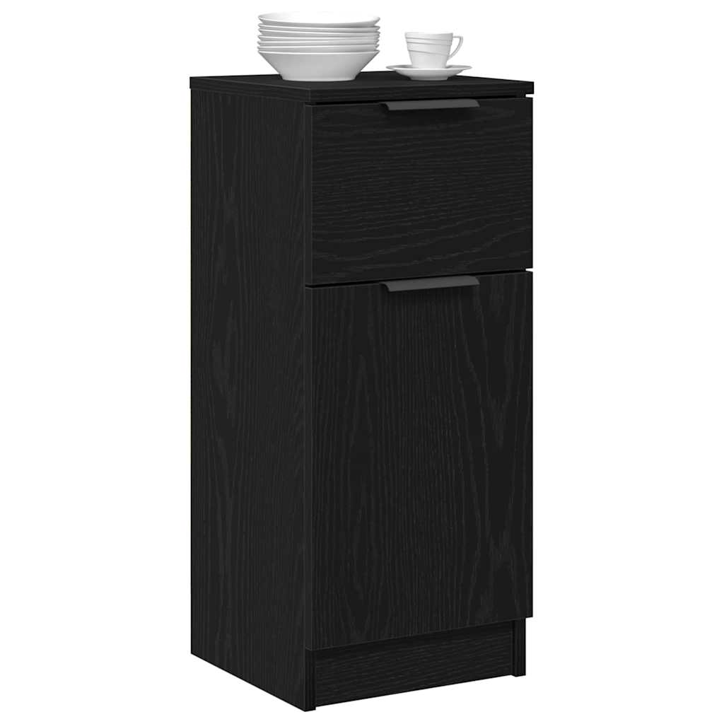 Vitrina 2 pcs Roble Negro 30 x 30 x 70 cm Madera contrachapada