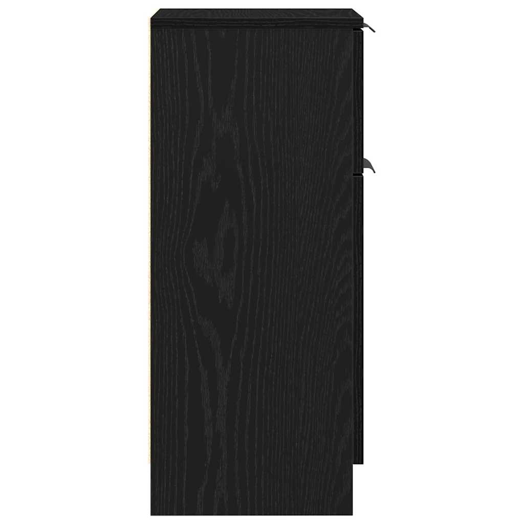 Vitrina 2 pcs Roble Negro 30 x 30 x 70 cm Madera contrachapada