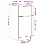 Vitrina 2 pcs Roble Negro 30 x 30 x 70 cm Madera contrachapada