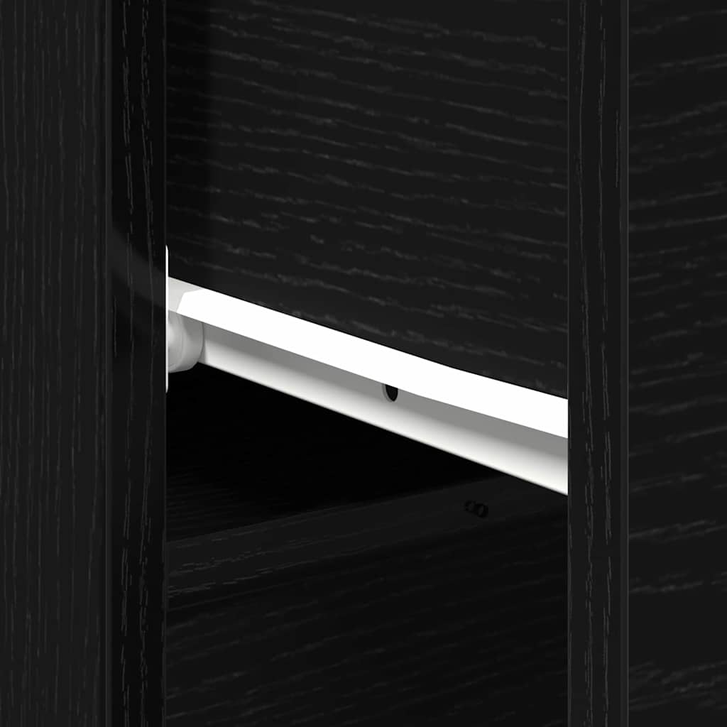 Vitrina 2 pcs Roble Negro 30 x 30 x 70 cm Madera contrachapada