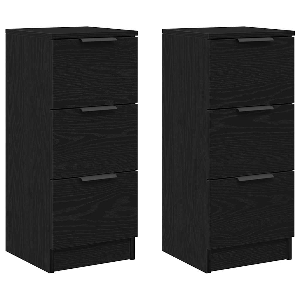 Vitrina 2 pcs Roble Negro 30 x 30 x 70 cm Madera contrachapada