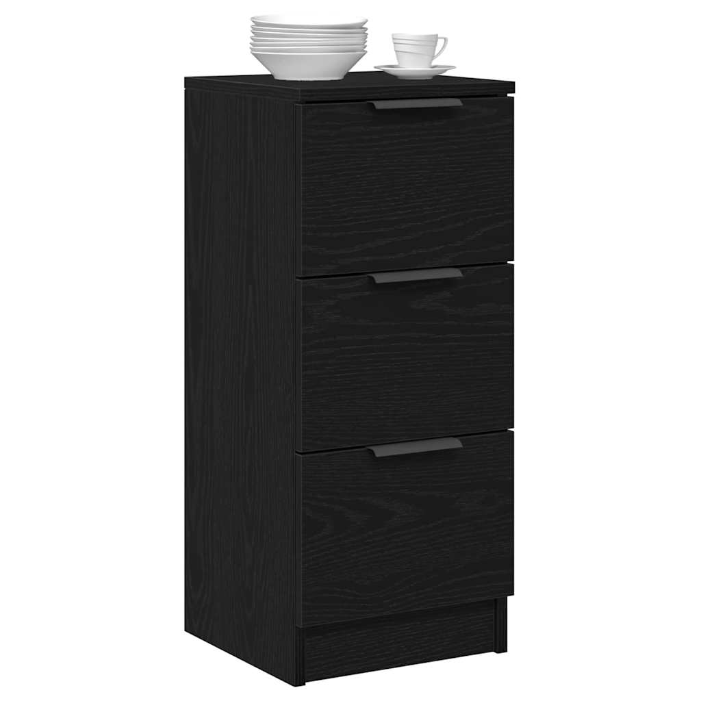 Vitrina 2 pcs Roble Negro 30 x 30 x 70 cm Madera contrachapada