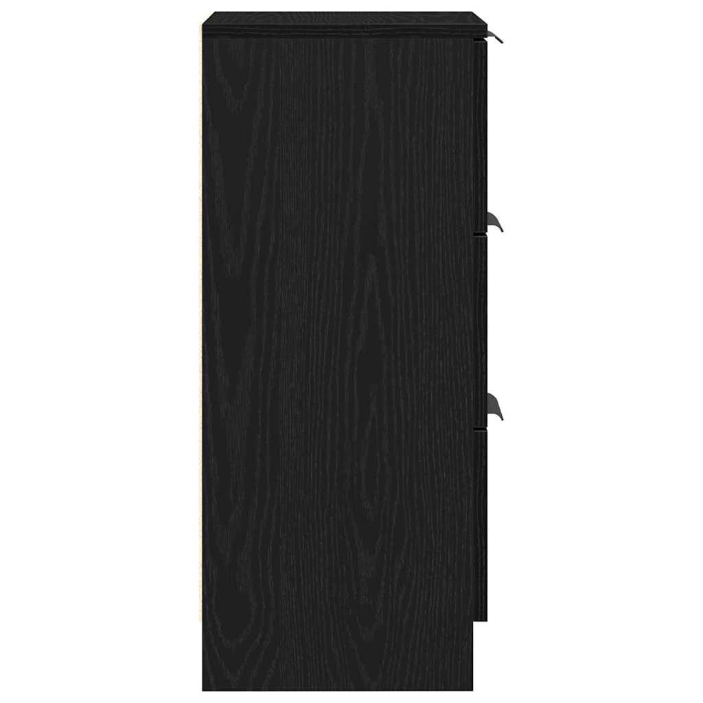 Vitrina 2 pcs Roble Negro 30 x 30 x 70 cm Madera contrachapada