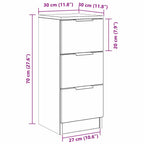 Vitrina 2 pcs Roble Negro 30 x 30 x 70 cm Madera contrachapada