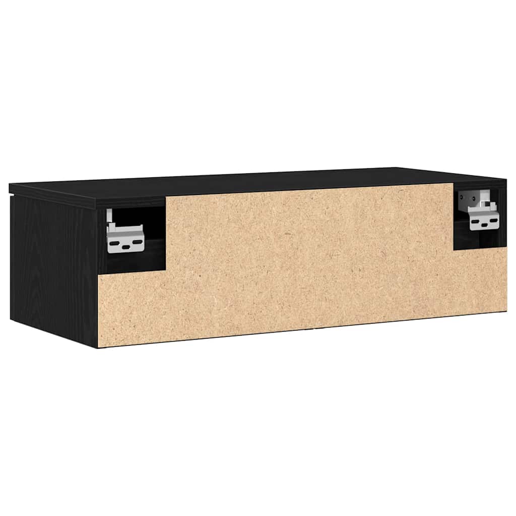 Mueble de pared con cajón Roble Negro 68 x 30 x 20 cm