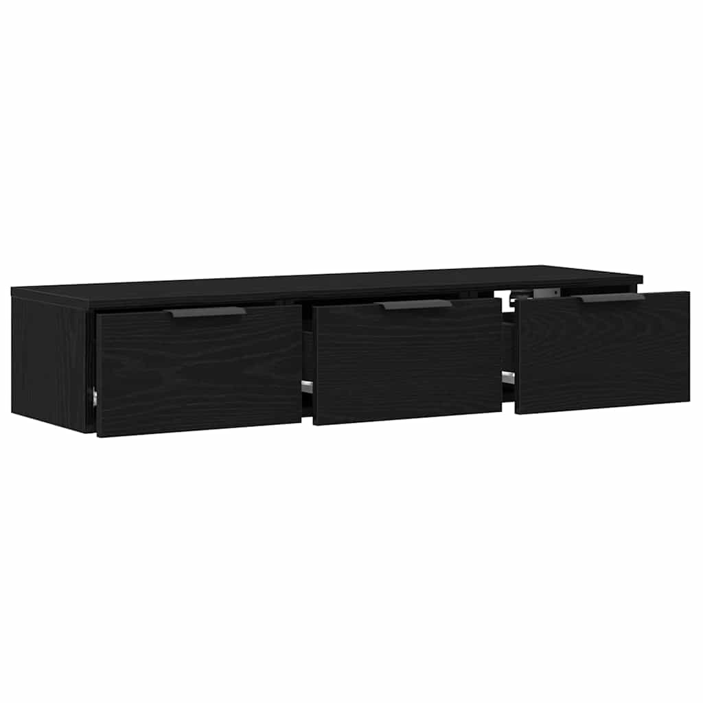 Mueble de pared con cajón Roble Negro 102 x 30 x 20 cm