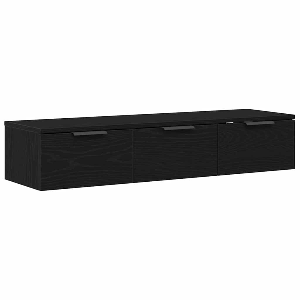 Mueble de pared con cajón Roble Negro 102 x 30 x 20 cm