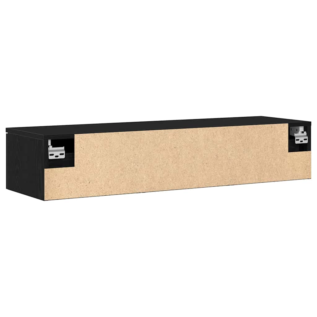Mueble de pared con cajón Roble Negro 102 x 30 x 20 cm