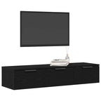 Mueble de pared con cajón Roble Negro 102 x 30 x 20 cm
