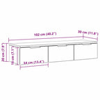 Mueble de pared con cajón Roble Negro 102 x 30 x 20 cm