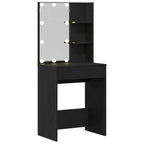 Mesa Tocador Roble Negro 60 x 40 x 140 cm Madera de ingeniería