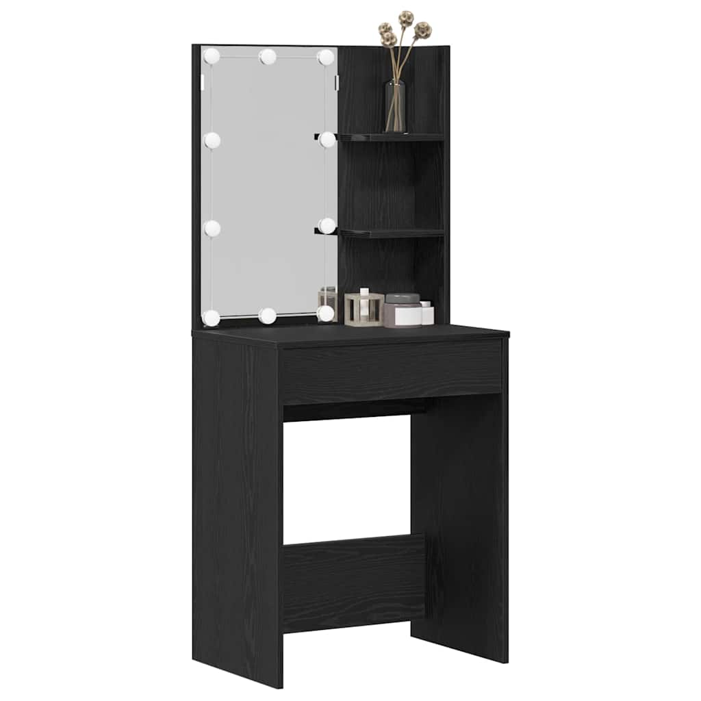 Mesa Tocador Roble Negro 60 x 40 x 140 cm Madera de ingeniería