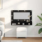 Black Oak Mirror Cabinet with Shelf 90 x 31.5 x 62 cm