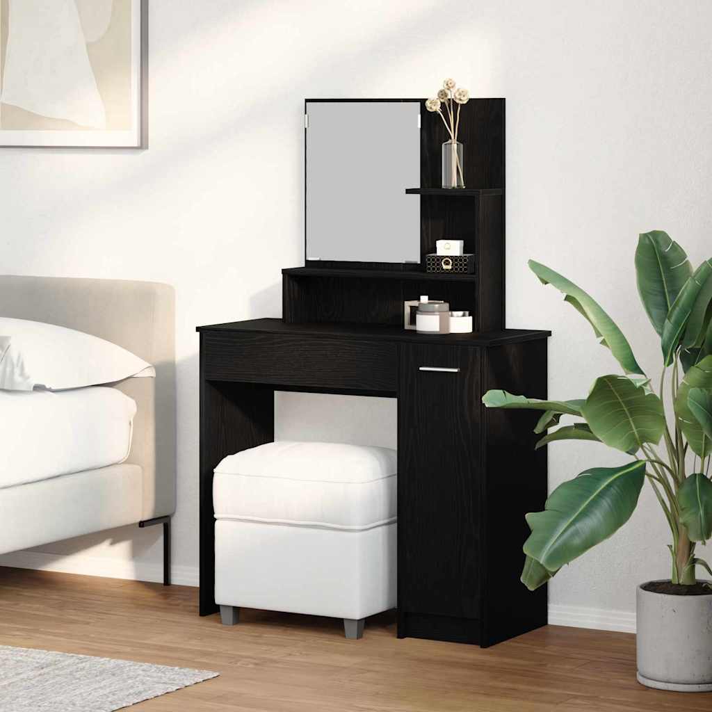 Mesa de tocador con cajón Roble Negro 86,5 x 35 x 136 cm