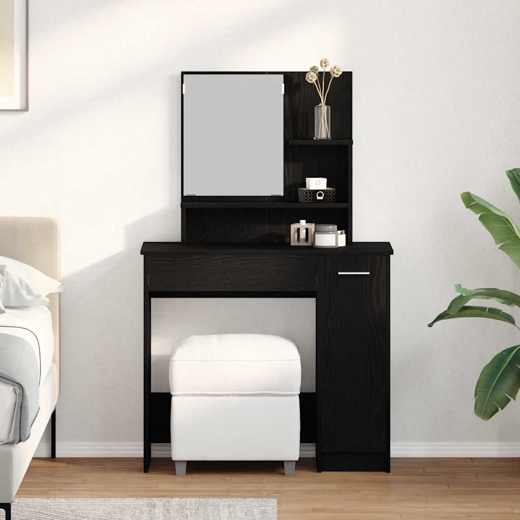 Mesa de tocador con cajón Roble Negro 86,5 x 35 x 136 cm