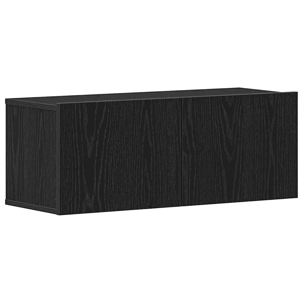 Gabinete de TV 2 pcs Roble Negro 80 x 30 x 30 cm