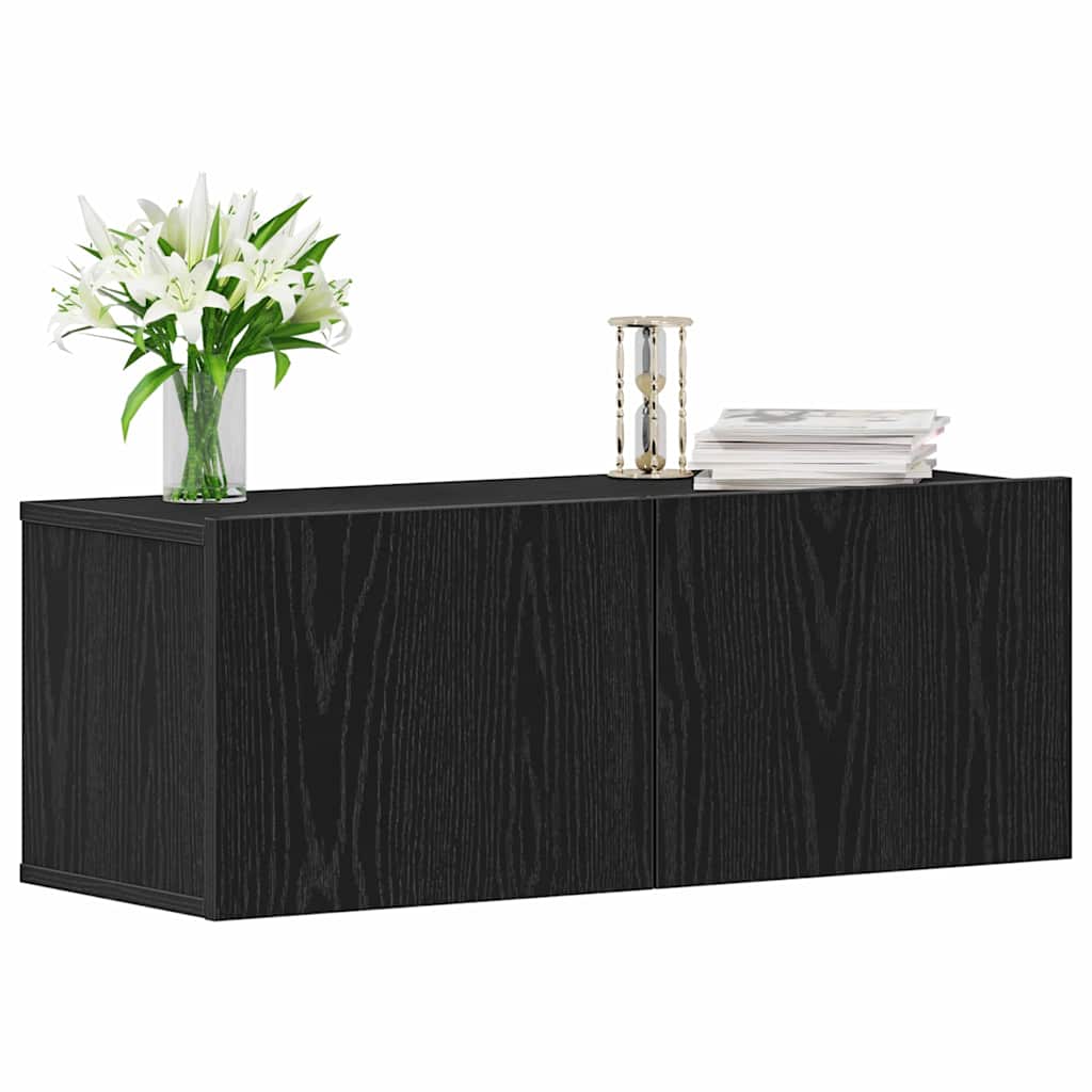 Gabinete de TV 2 pcs Roble Negro 80 x 30 x 30 cm