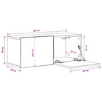 Gabinete de TV 2 pcs Roble Negro 80 x 30 x 30 cm