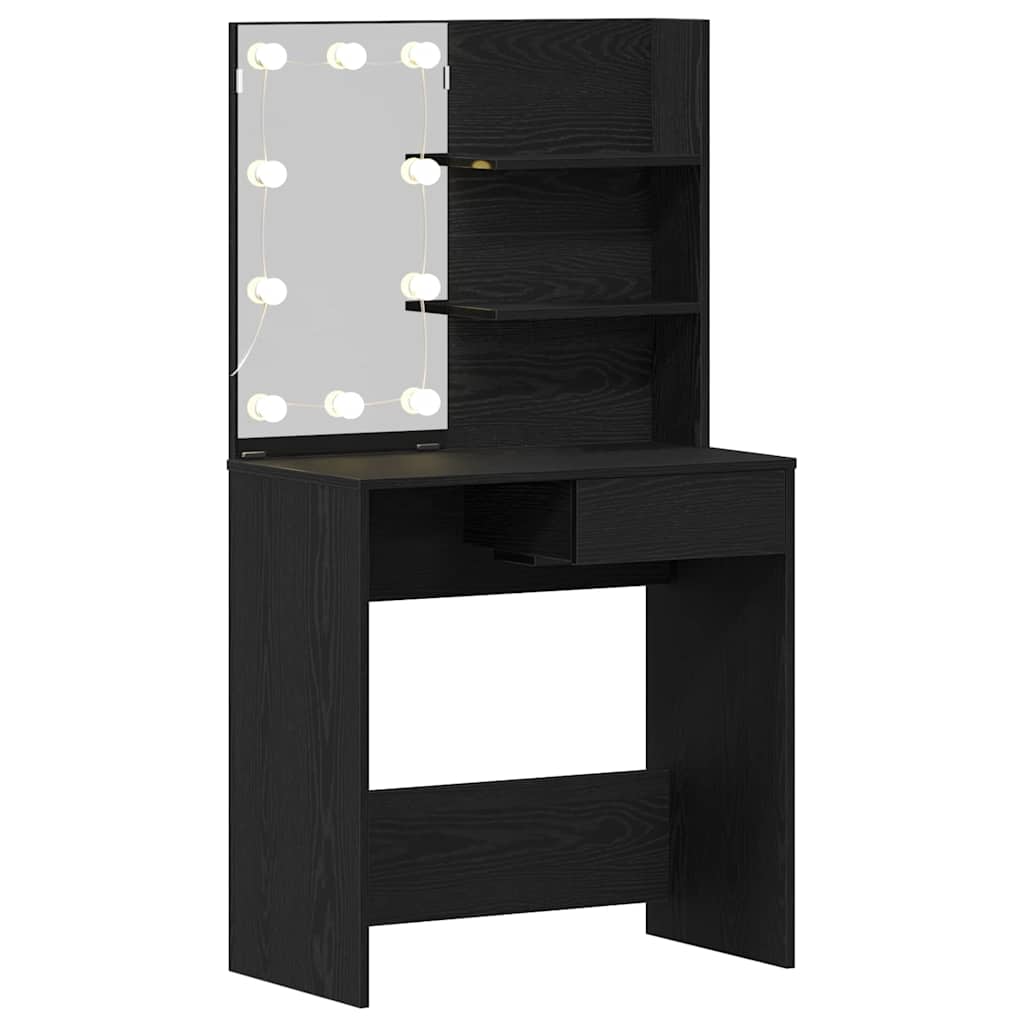 Mesa de tocador con cajón Roble Negro 74,5 x 40 x 141 cm