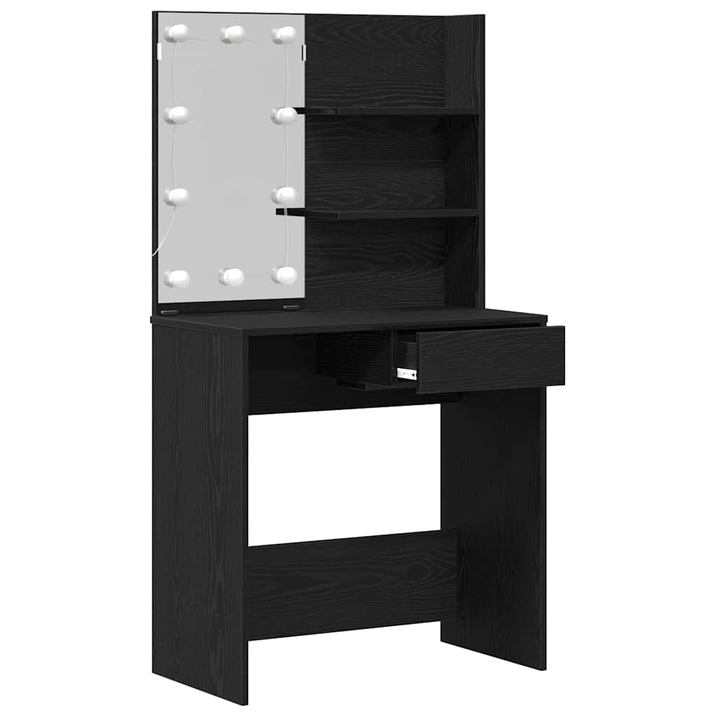 Mesa de tocador con cajón Roble Negro 74,5 x 40 x 141 cm