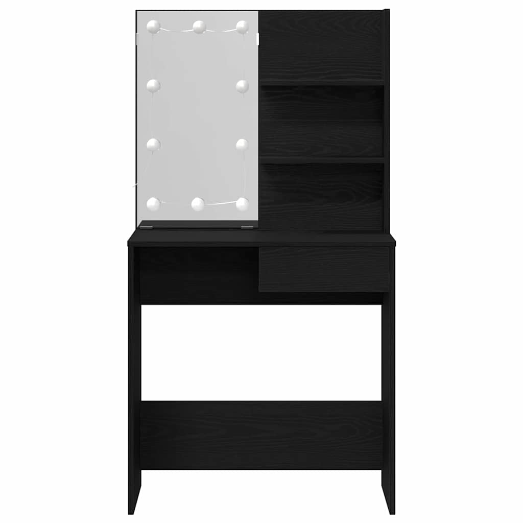 Mesa de tocador con cajón Roble Negro 74,5 x 40 x 141 cm