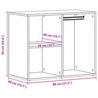 Gabinete de Cosméticos con estante Roble Negro 80 x 40 x 65 cm