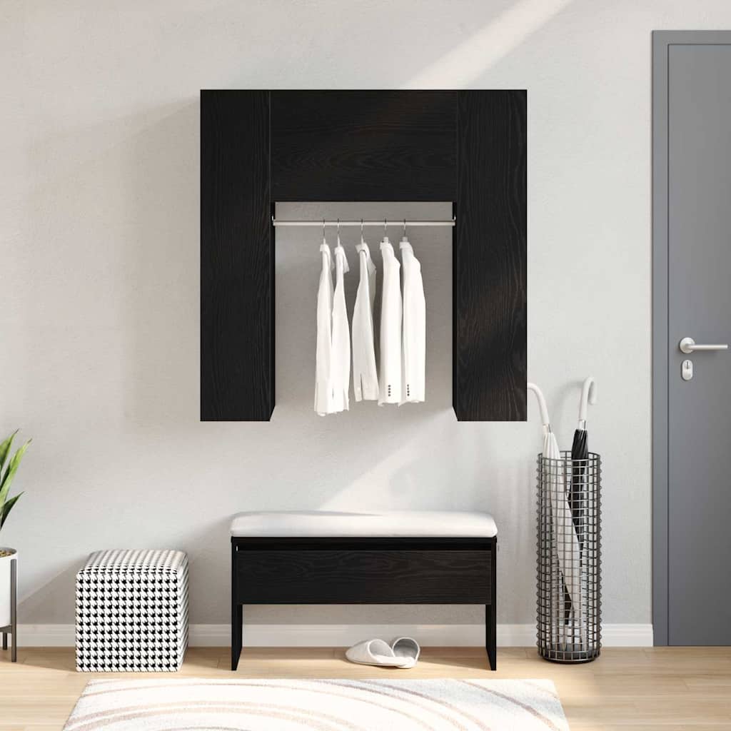 Gabinete de pasillo con estante Roble Negro 97,5 x 37 x 99 cm