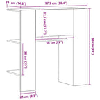 Gabinete de pasillo con estante Roble Negro 97,5 x 37 x 99 cm