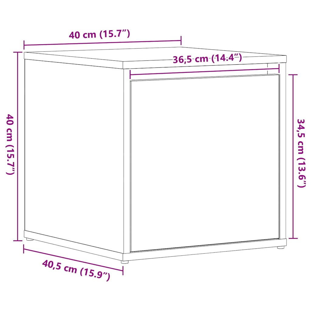 Cajonera Roble Negro 40,5 x 40 x 40 cm Madera contrachapada